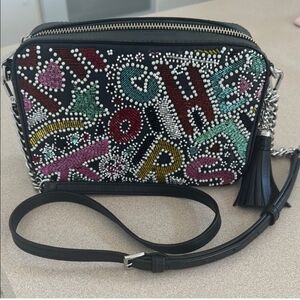 Michael Kors Camera Multicolor Beaded PARTY Studded Crossbody Bag LEATHER